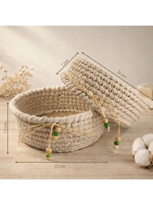 Natural 2' Li El Örgüsü Sepet