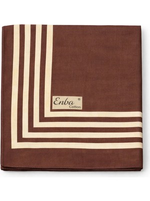 Mim Eşarp ve Şal Enba Soft Pamuklu Çizgi Desenli Eşarp - 95X95 cm