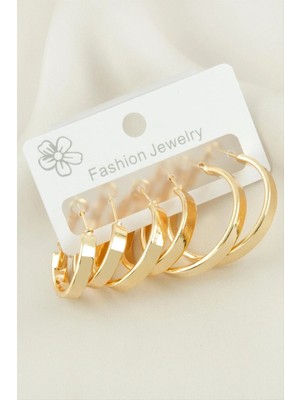 Hsc Bilişim 6 Adet Ezme Halka Küpe 2-2,5-3 cm