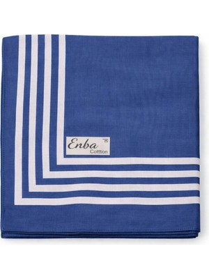 Mim Eşarp ve Şal Enba Soft Pamuklu Çizgi Desenli Eşarp - 95X95 cm