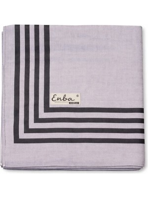 Mim Eşarp ve Şal Enba Soft Pamuklu Çizgi Desenli Eşarp - 95X95 cm