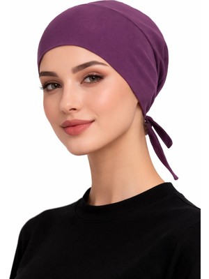 Mim Eşarp ve Şal Bağlamalı Kaymaz Penye Bone