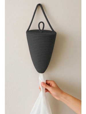 Braventa Collection Mavaux Poşetlik Halat Ip El Dokuma Askılı Saklama Torbası Ev Düzenleme Aksesuarı Sepet 30 x 20 cm An