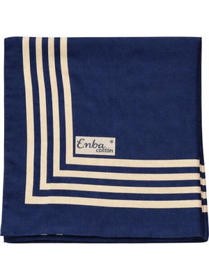 Mim Eşarp ve Şal Enba Soft Pamuklu Çizgi Desenli Eşarp - 95X95 cm