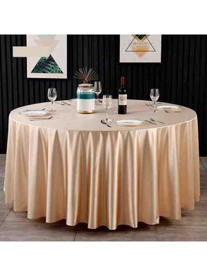 Ayzen Home Yuvarlak Masa Için Saten Masa Örtüsü 190 x 190 cm Çapında