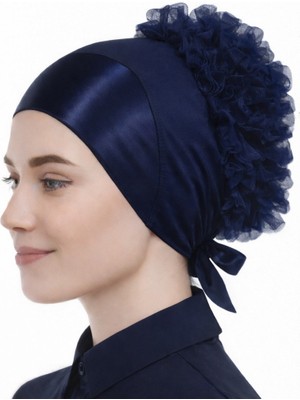 Mim Eşarp ve Şal Fırfırlı Saten Bone