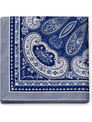 Mim Eşarp ve Şal Ebruli Soft Pamuklu Etnik Desen Eşarp 140X140 cm