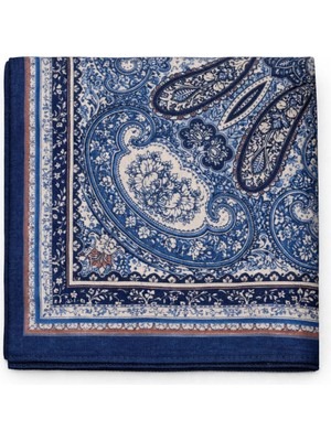 Mim Eşarp ve Şal Ebruli Soft Pamuklu Etnik Desen Eşarp 140X140 cm