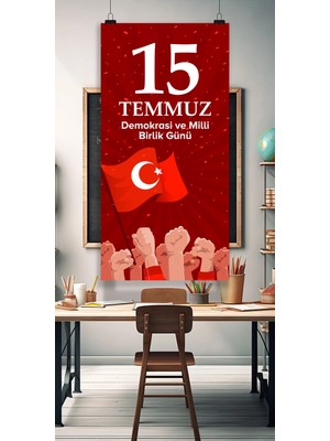 Deko Gonya 15 Temmuz Demokrasi ve Milli Birlik Günü Temalı Fotoğraf Panosu Branda 100X200
