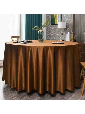 Ayzen Home Yuvarlak Masa Için Saten Masa Örtüsü 190 x 190 cm Çapında