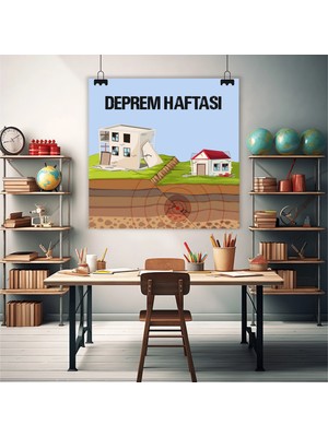Deko Gonya Deprem Haftası Temalı Fotoğraf Panosu Branda 100X100