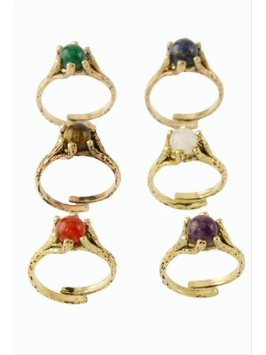 Zero Land Nrzsnt Yuvarlak Doğaltaşlı Otk Yüzük - Yeşil Akik