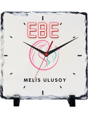 Hediye Vakti Ebelere Özel Isimli Doğal Taş Masa Saati