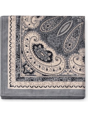 Mim Eşarp ve Şal Ebruli Soft Pamuklu Etnik Desen Eşarp 140X140 cm