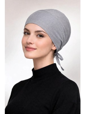 Mim Eşarp ve Şal Bağlamalı Kaymaz Penye Bone