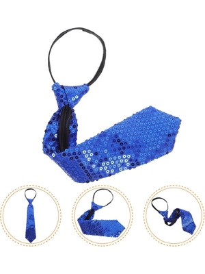 İlk El Grup Ieg™ Mavi Pul Payetli Işıltılı Parti Kravatı 33 cm