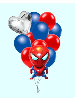 Feyza Design Örümcek Adam Temalı Çok Renkli Folyo Balon Seti - Doğum Günü Parti Süsleri