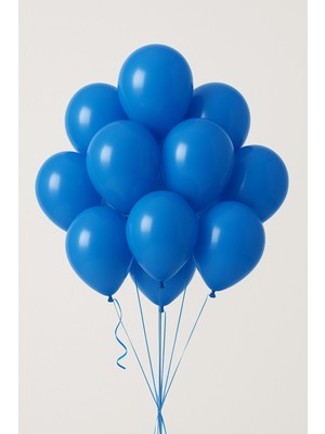 Feyza Design Metalik Mavi Parlak Renkli 10'lu Balon - Hobi ve Parti Malzemeleri