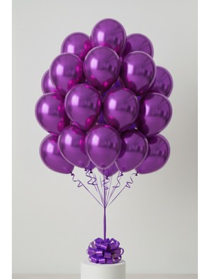 Feyza Design Mor Metalik Balon - 50 Adet Hobi ve Parti Malzemeleri
