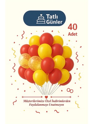 Feyza Design 40’lı Sarı & Kırmızı Aslan Konsept Parti Balon Seti