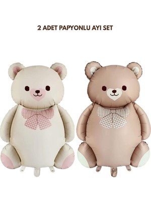 Feyza Design Yüksekliği ve Sevimliliğiyle Büyük Ayı Folyo Balon Seti - 2'li