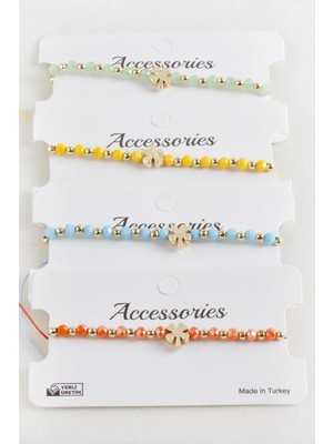 Hsc Bilişim Yonca Kristal Makrome Ip Bileklik