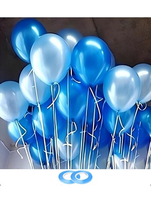 Feyza Design 40 Adet Çok Renkli Metalik Balon Rafya Seti Hediyeli