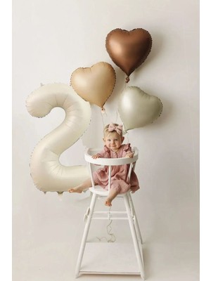 Feyza Design Krem Bej 2 Yaş Folyo Balon Seti - Parti Malzemeleri
