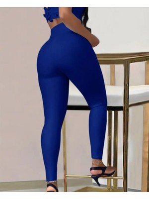 Meğdaix Kadın Yüksek Bel Belden Toka Detaylı Dalgıç Tayt