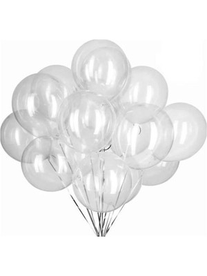 Feyza Design 20 Adet Şeffaf Balon - Doğum Günü Konsepti ve Parti Malzemeleri