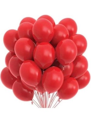 Feyza Design 20 Adet Pastel Kırmızı Balon - Doğum Günü Parti Malzemeleri