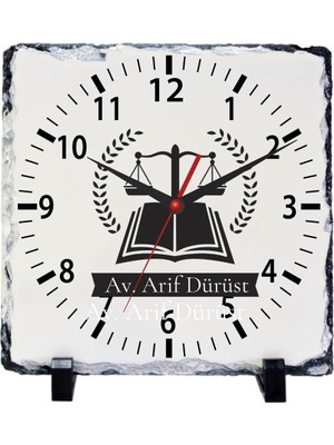 Hediye Vakti Hukukçuya Hediye Kişiye Özel Baskılı Isimli Doğal Kaya Saati