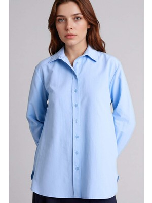 DeFacto Relax Fit Gömlek Yaka Poplin Tunik D7341AX26SP