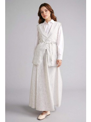 DeFacto A Kesim Çizgili Keten ETEK H2491AX26SP