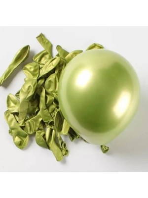 Feyza Design 5 Inç Mini Yeşil Metalik Balon 15 Adet