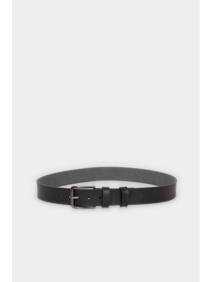 DeFacto Erkek Dikdörtgen Toka Suni Deri Jean KEMERI H6863AXNS