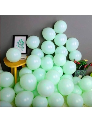 Feyza Design 10 Adet Yeşil Renkli Makaron Balon Seti - Pastel Tonlar