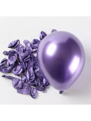Feyza Design Mini Krom Mor Balon 5 Inç 50 Adet - Hobi ve Parti Malzemeleri