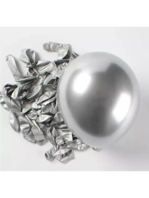 Feyza Design 5 Inç Gümüş Krom Balon - 25 Adet