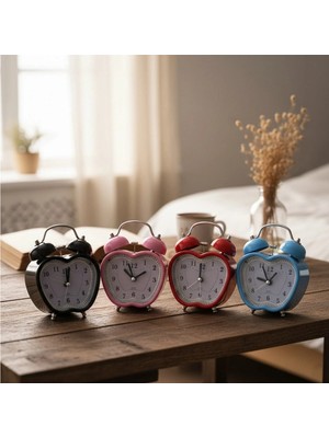 Livenda Renkli Kalp Masa Çalar Saati