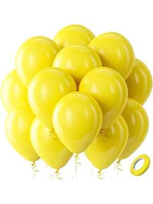 Feyza Design 50 Renkli Sarı Metalik Balon - Partiler ve Eğlence Için