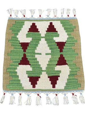 Zehra Abla Halı Yeni El Dokuma Kare Köşe Sandalye Minderi Pınarbaşı Kayseri Yün Kilim 7074