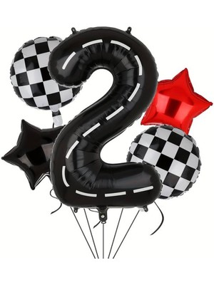 Feyza Design Mini Parti Store Yarış Balon Seti Siyah - Şişirilebilir