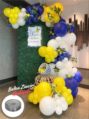 Feyza Design Parti Seti: 60 Çok Renkli Makaron Balon ve Zinciri Hediye