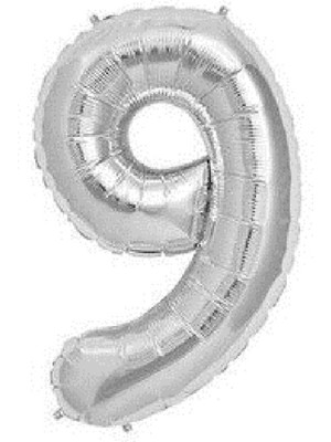 Feyza Design Gümüş 9 Rakamı Balon 40 Inç 90 cm - Parti Malzemeleri