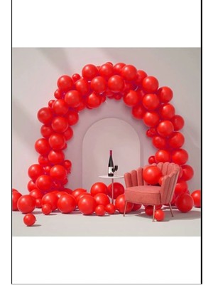 Feyza Design Kırmızı Balon Zincir Seti 50 Adet 5 mt Parti Malzemeleri