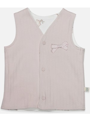 Bistyle Yelek Çift Taraflı Love You Family 18114 Pudra