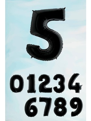 Feyza Design Büyük Boy Siyah Rakam Folyo Balon 100CM 40INÇ