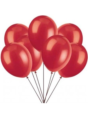 Feyza Design Kırmızı Metalik Balon 20 Adet Çok Renkli Düz Balonlar