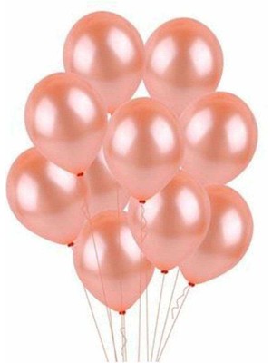 Feyza Design Pembe Metalik Rose Gold Balon Seti - 10 Adet, 12 Inc